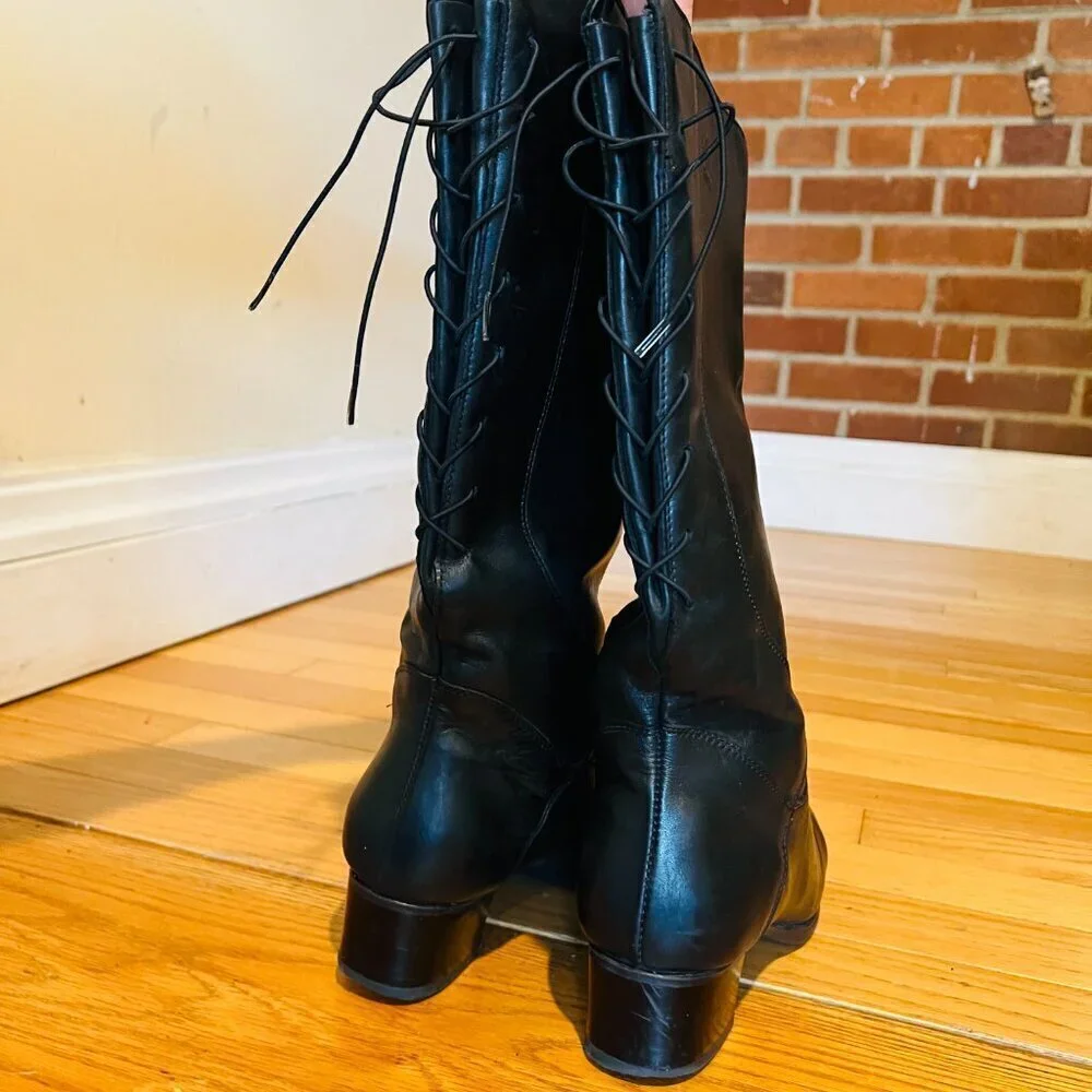 Blondo Venise Riding Boot Size 7.5 Wide Calf Black Leather Aqua Protect